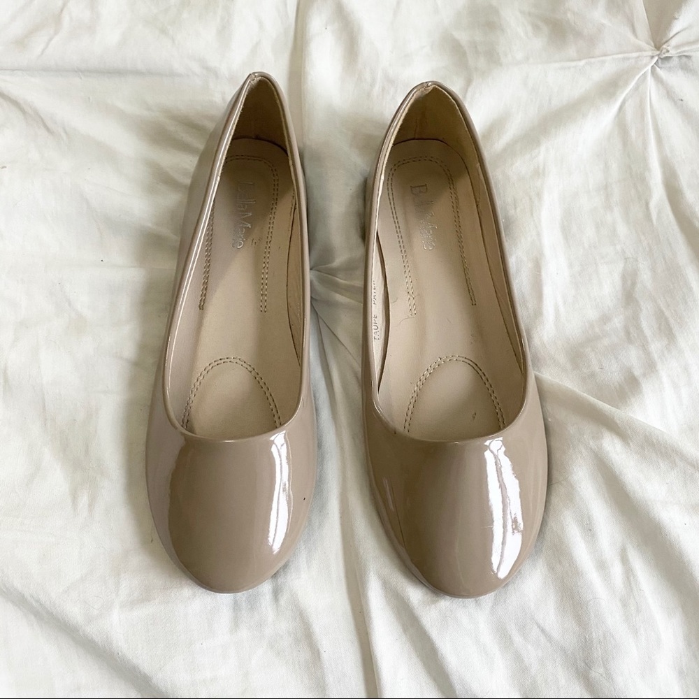 Patten Leather Nude Ballet Flats
